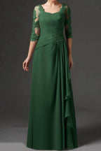 Elegant Sheath Column Floor Length Chiffon Mother Dress Mother of the Bride Dress