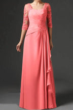 Elegant Sheath Column Floor Length Chiffon Mother Dress Mother of the Bride Dress