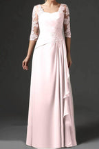 Elegant Sheath Column Floor Length Chiffon Mother Dress Mother of the Bride Dress