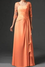Elegant Sheath Column Floor Length Chiffon Mother Dress Mother of the Bride Dress