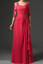 Elegant Sheath Column Floor Length Chiffon Mother Dress Mother of the Bride Dress