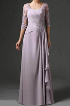 Elegant Sheath Column Floor Length Chiffon Mother Dress Mother of the Bride Dress