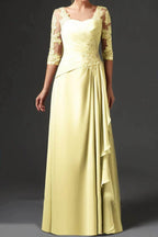 Elegant Sheath Column Floor Length Chiffon Mother Dress Mother of the Bride Dress