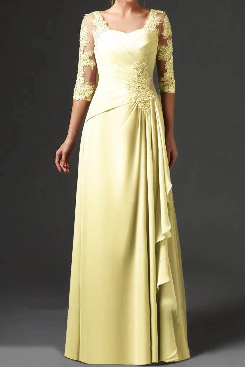Elegant Sheath Column Floor Length Chiffon Mother Dress Mother of the Bride Dress