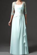 Elegant Sheath Column Floor Length Chiffon Mother Dress Mother of the Bride Dress