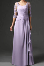 Elegant Sheath Column Floor Length Chiffon Mother Dress Mother of the Bride Dress