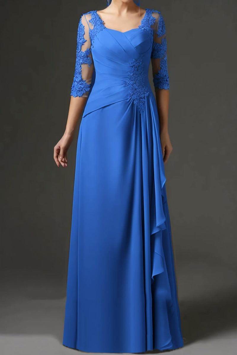 Elegant Sheath Column Floor Length Chiffon Mother Dress Mother of the Bride Dress