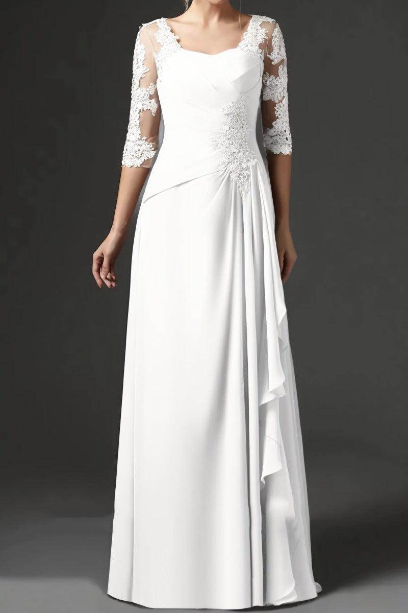 Elegant Sheath Column Floor Length Chiffon Mother Dress Mother of the Bride Dress