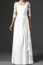 Elegant Sheath Column Floor Length Chiffon Mother Dress Mother of the Bride Dress