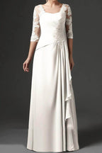 Elegant Sheath Column Floor Length Chiffon Mother Dress Mother of the Bride Dress