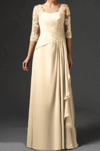 Elegant Sheath Column Floor Length Chiffon Mother Dress Mother of the Bride Dress