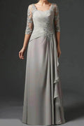 Elegant Sheath Column Floor Length Chiffon Mother Dress Mother of the Bride Dress
