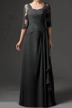 Elegant Sheath Column Floor Length Chiffon Mother Dress Mother of the Bride Dress