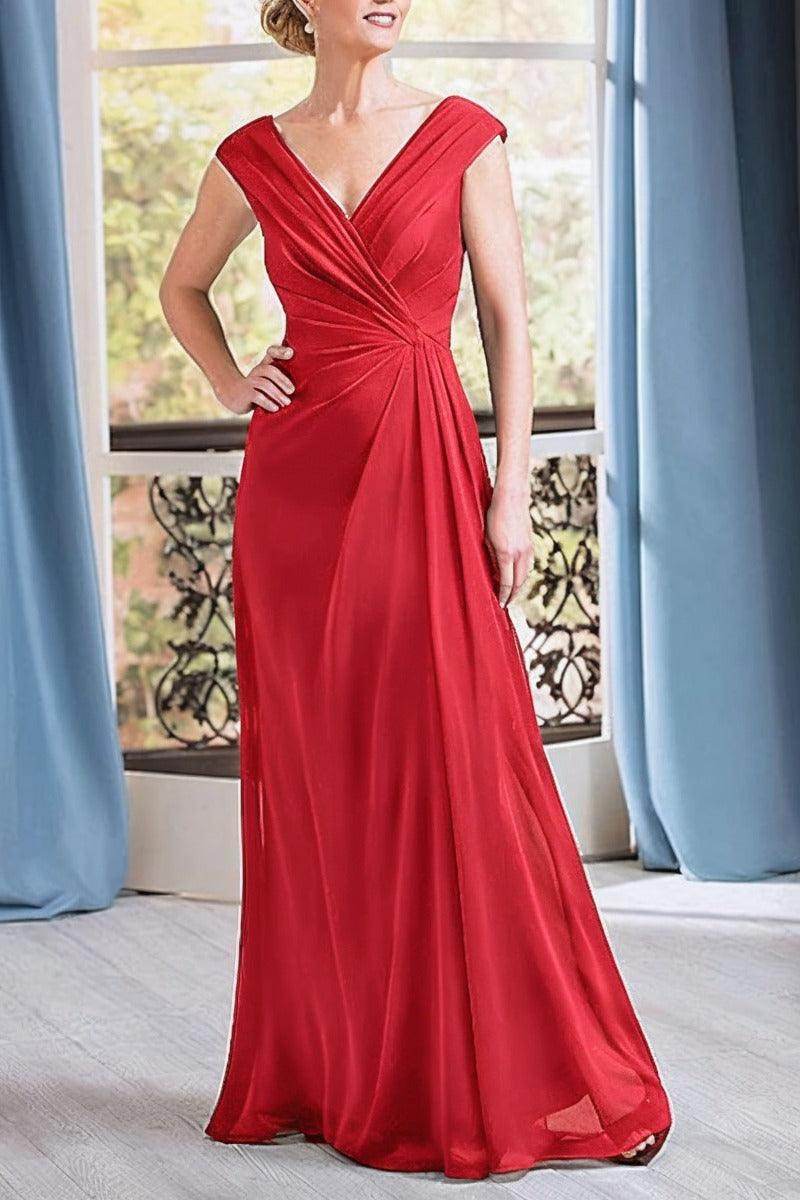 Elegant A Line Floor Length Chiffon Mother Dress Mother of the Bride Dress