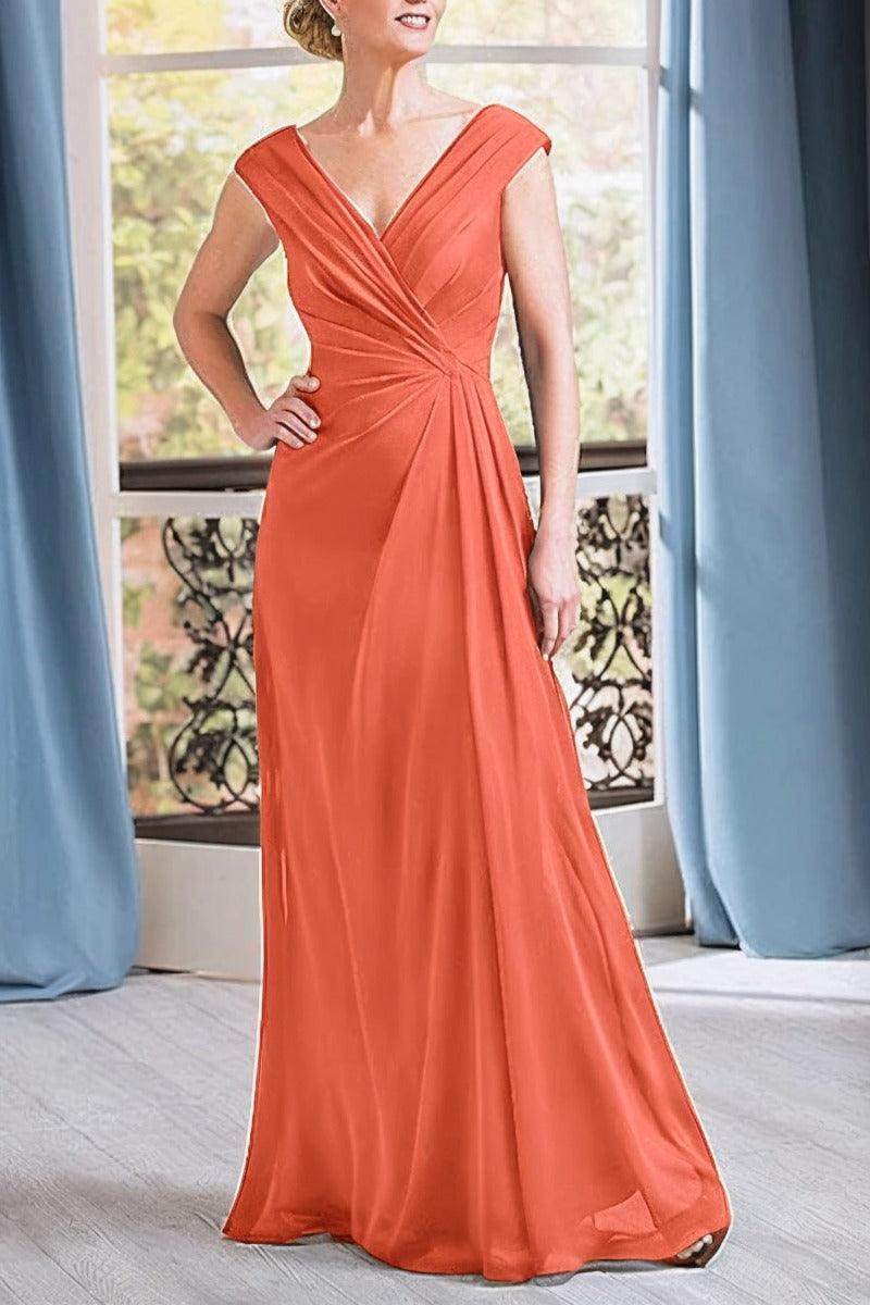 Elegant A Line Floor Length Chiffon Mother Dress Mother of the Bride Dress