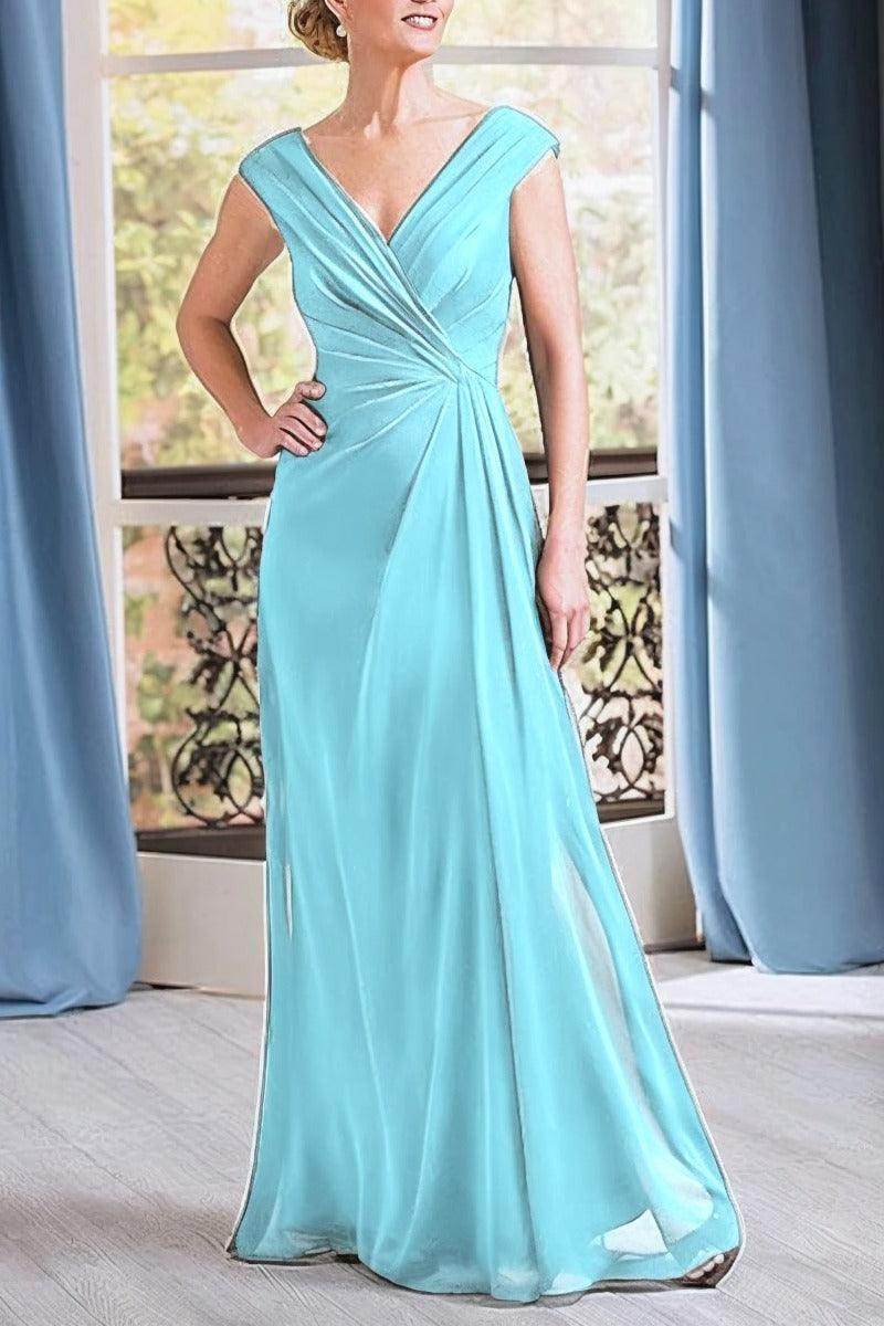 Elegant A Line Floor Length Chiffon Mother Dress Mother of the Bride Dress