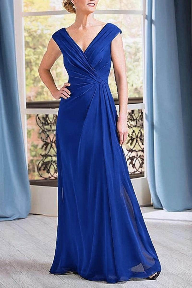 Elegant A Line Floor Length Chiffon Mother Dress Mother of the Bride Dress