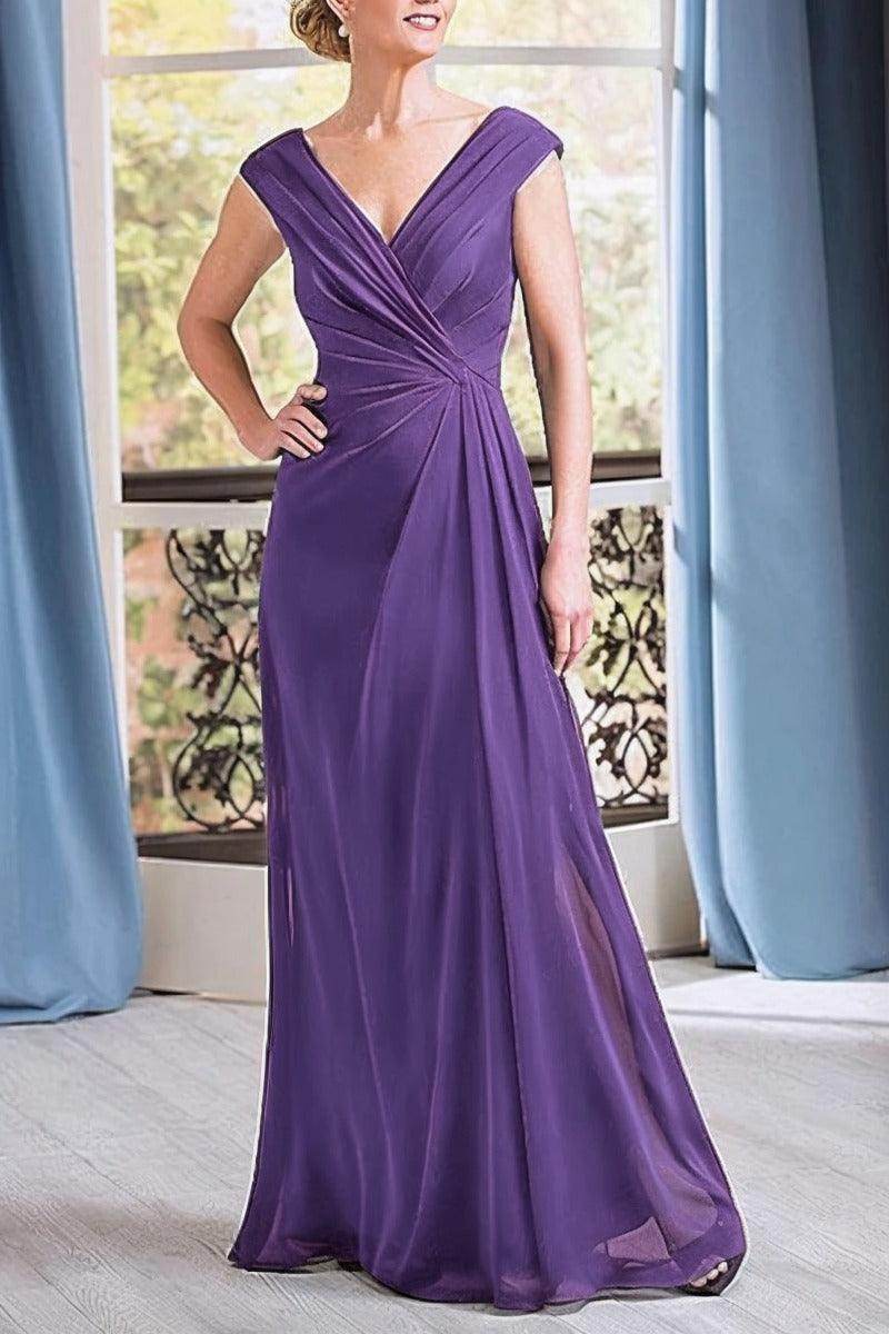 Elegant A Line Floor Length Chiffon Mother Dress Mother of the Bride Dress