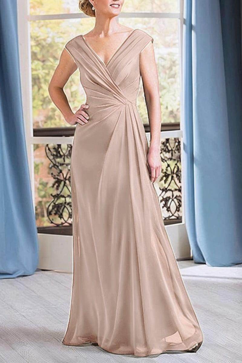 Elegant A Line Floor Length Chiffon Mother Dress Mother of the Bride Dress