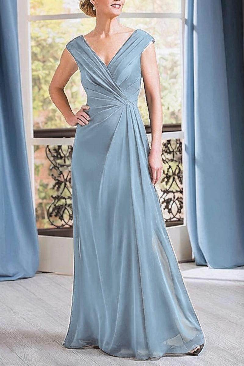 Elegant A Line Floor Length Chiffon Mother Dress Mother of the Bride Dress