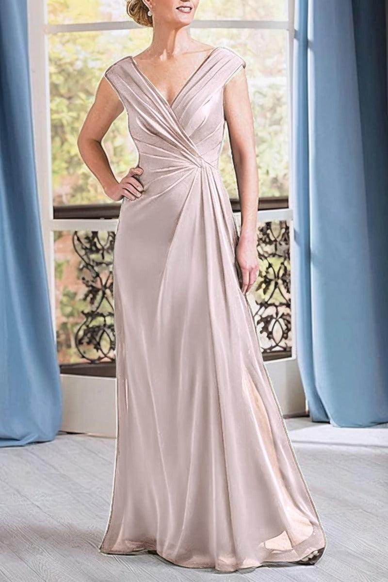 Elegant A Line Floor Length Chiffon Mother Dress Mother of the Bride Dress