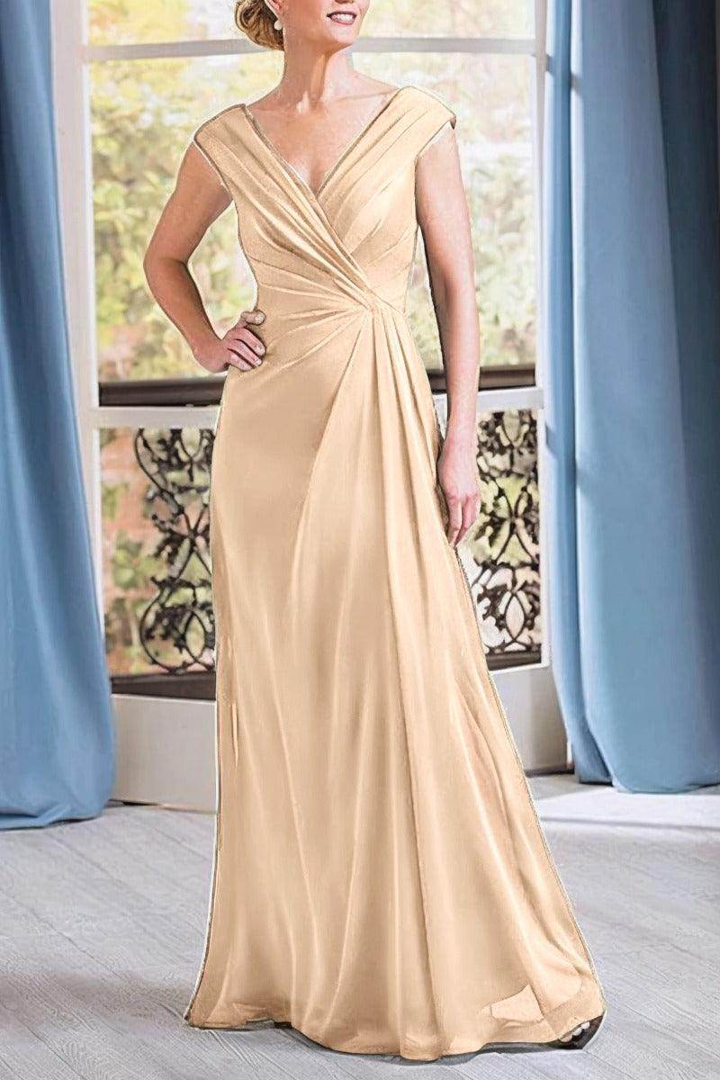 Elegant A Line Floor Length Chiffon Mother Dress Mother of the Bride Dress