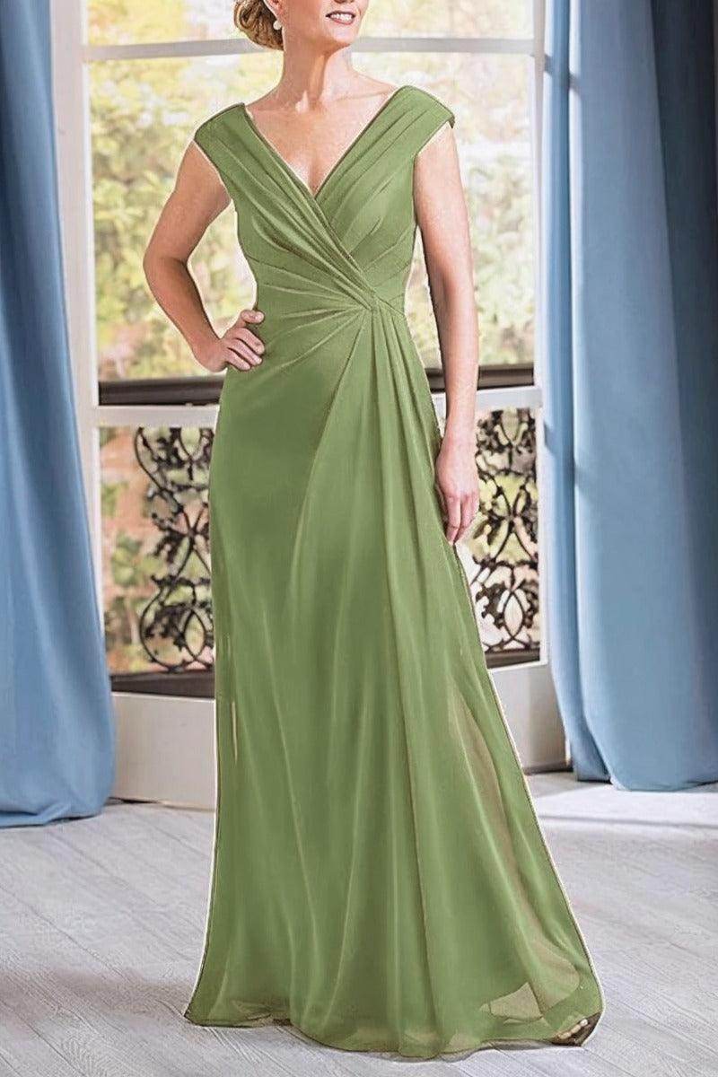Elegant A Line Floor Length Chiffon Mother Dress Mother of the Bride Dress