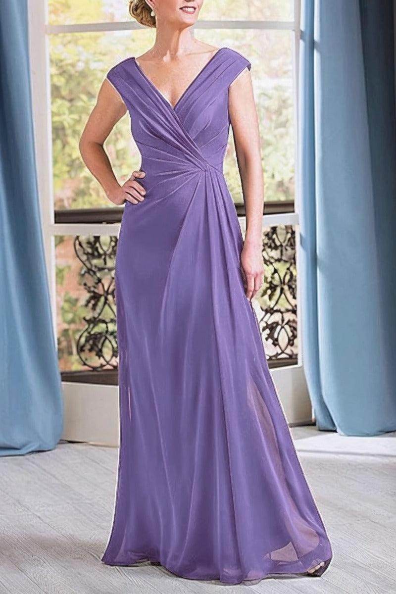 Elegant A Line Floor Length Chiffon Mother Dress Mother of the Bride Dress
