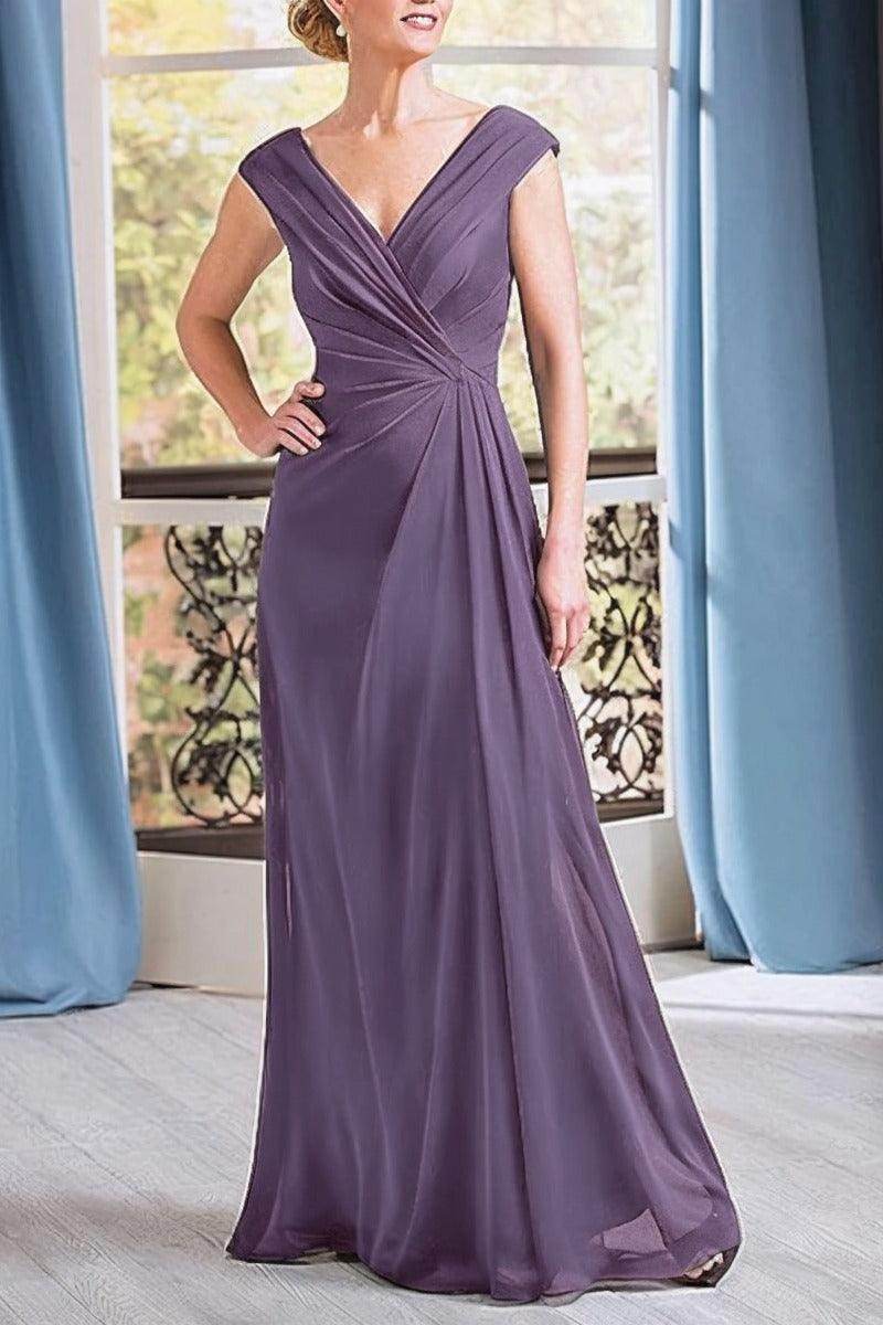 Elegant A Line Floor Length Chiffon Mother Dress Mother of the Bride Dress