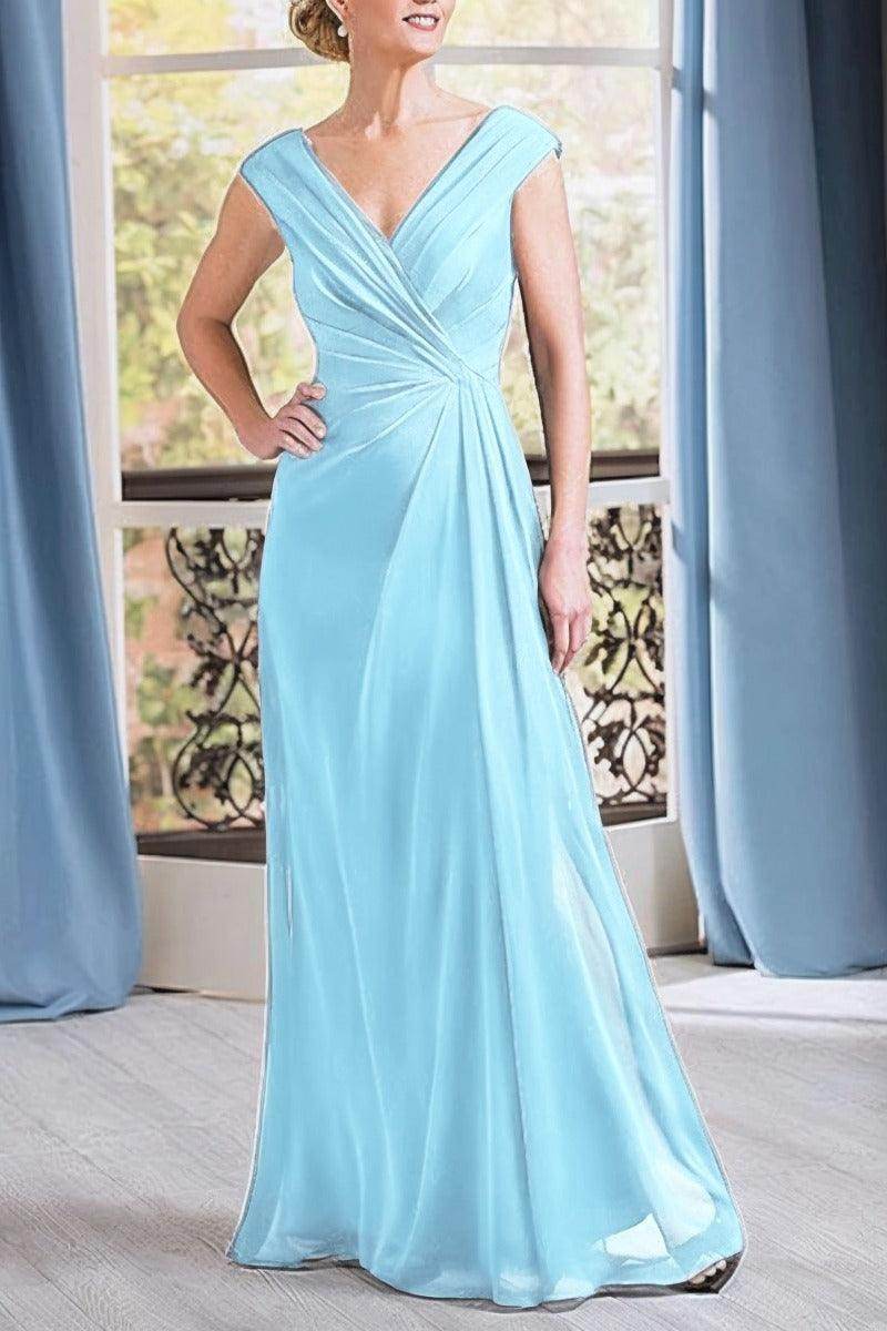 Elegant A Line Floor Length Chiffon Mother Dress Mother of the Bride Dress
