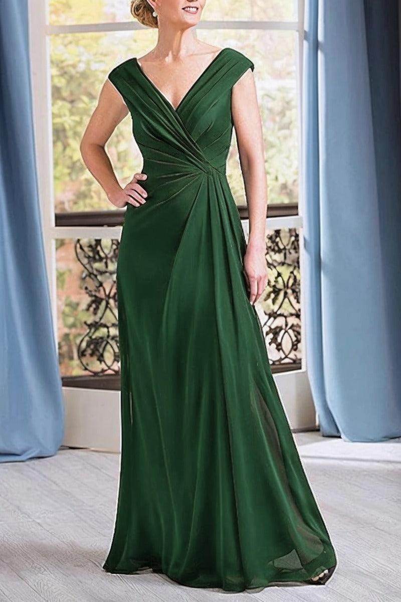 Elegant A Line Floor Length Chiffon Mother Dress Mother of the Bride Dress