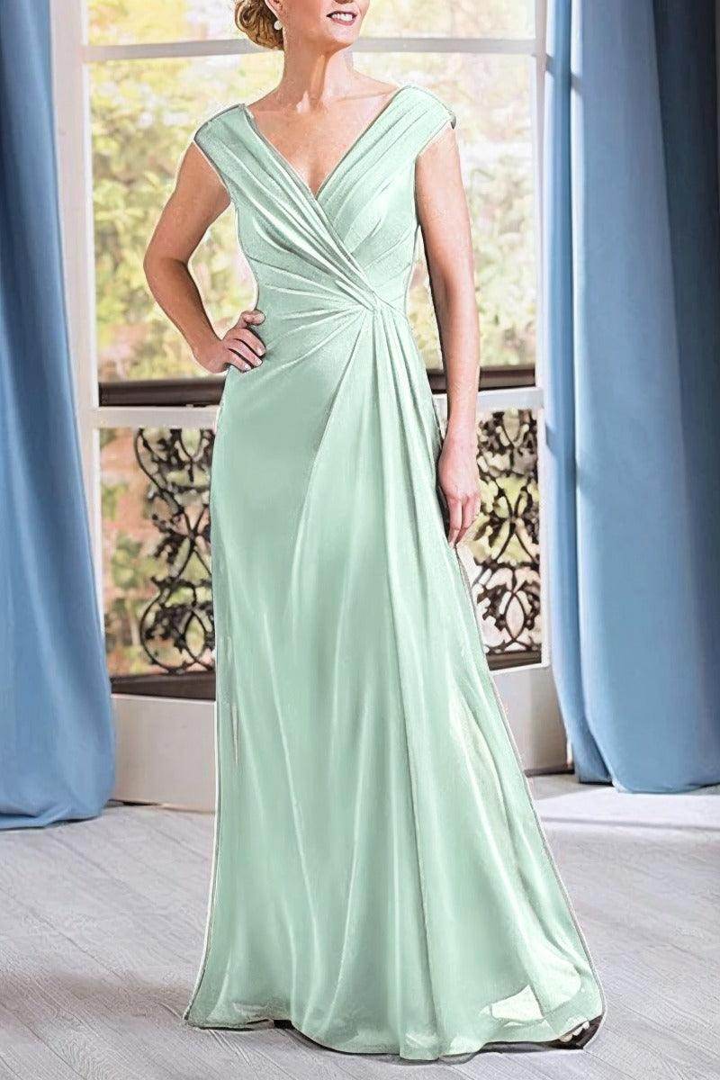 Elegant A Line Floor Length Chiffon Mother Dress Mother of the Bride Dress