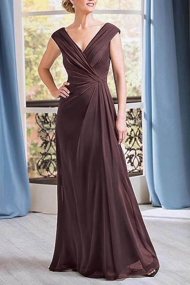 Elegant A Line Floor Length Chiffon Mother Dress Mother of the Bride Dress