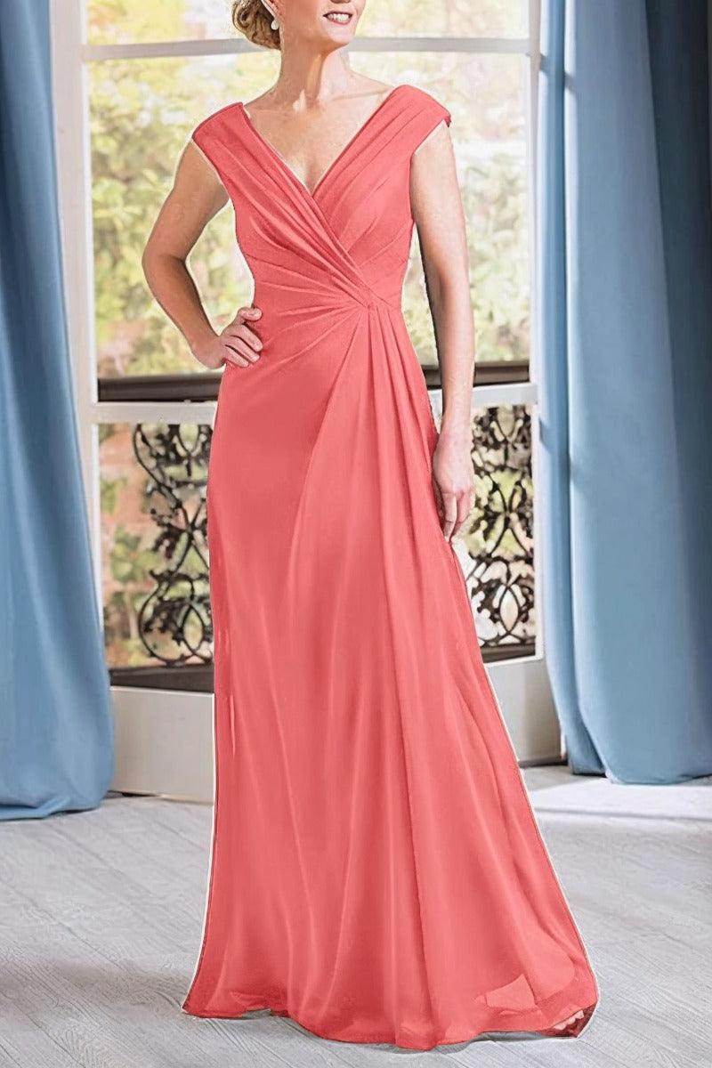 Elegant A Line Floor Length Chiffon Mother Dress Mother of the Bride Dress