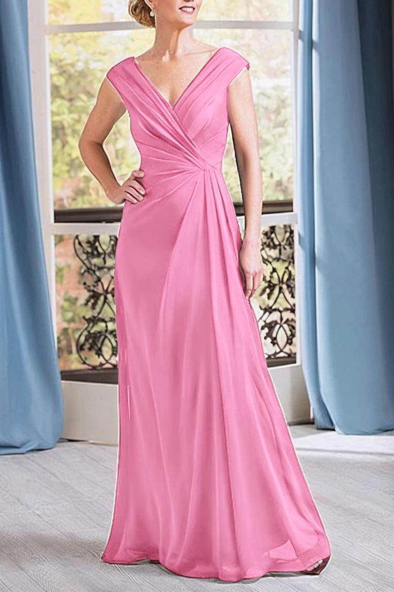 Elegant A Line Floor Length Chiffon Mother Dress Mother of the Bride Dress