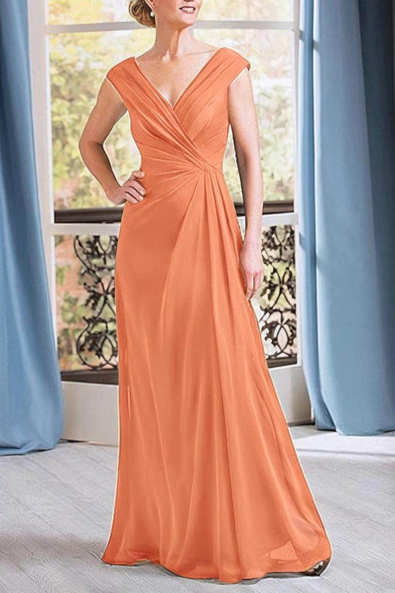 Elegant A Line Floor Length Chiffon Mother Dress Mother of the Bride Dress