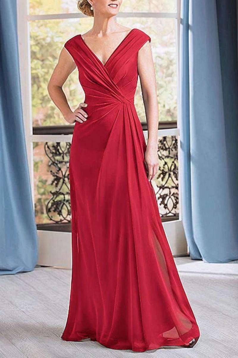 Elegant A Line Floor Length Chiffon Mother Dress Mother of the Bride Dress