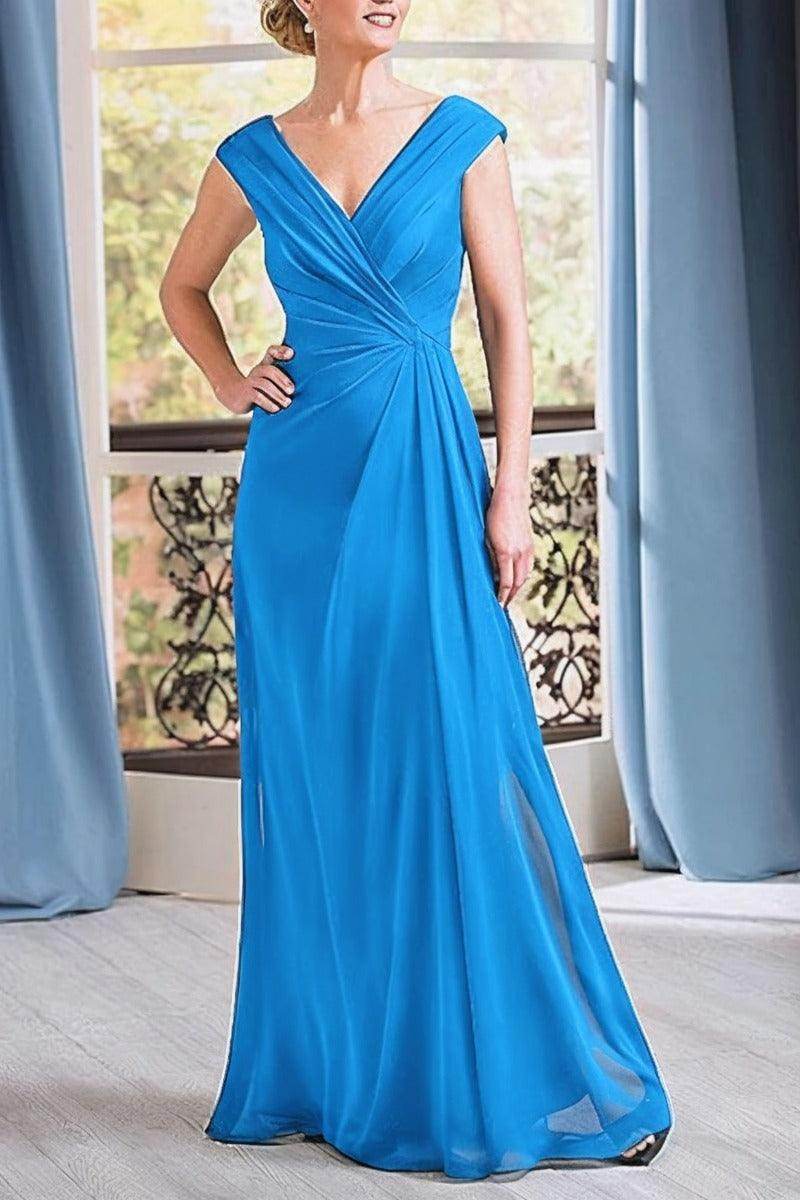 Elegant A Line Floor Length Chiffon Mother Dress Mother of the Bride Dress