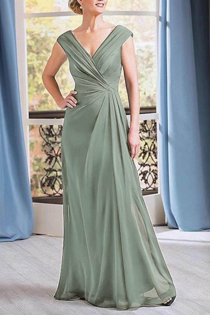 Elegant A Line Floor Length Chiffon Mother Dress Mother of the Bride Dress