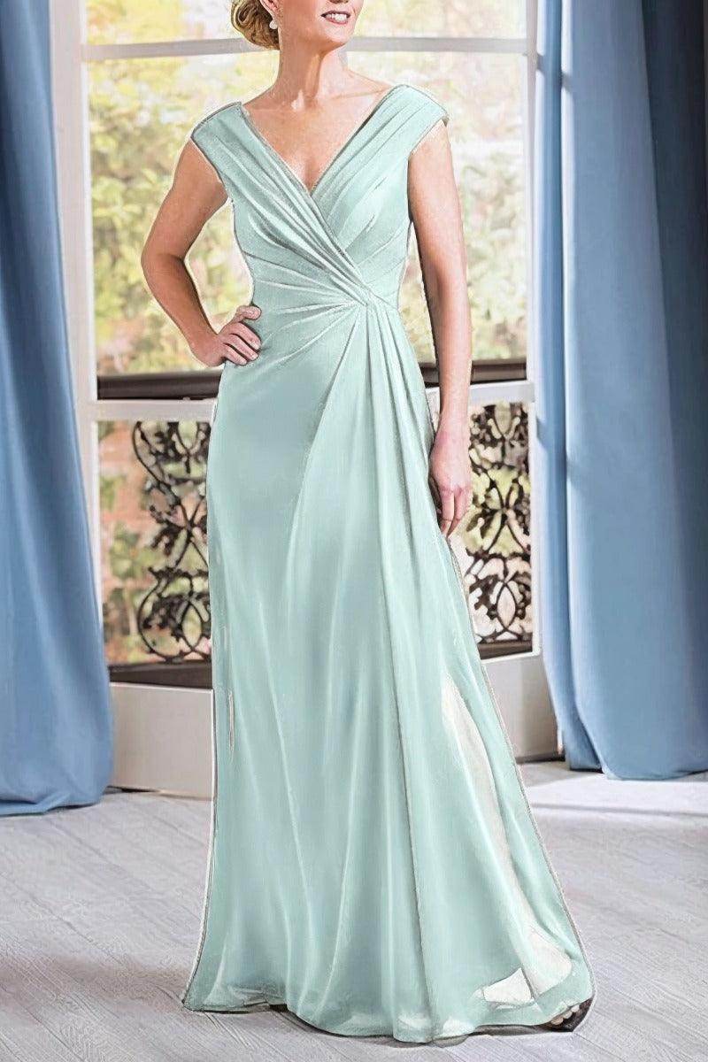 Elegant A Line Floor Length Chiffon Mother Dress Mother of the Bride Dress