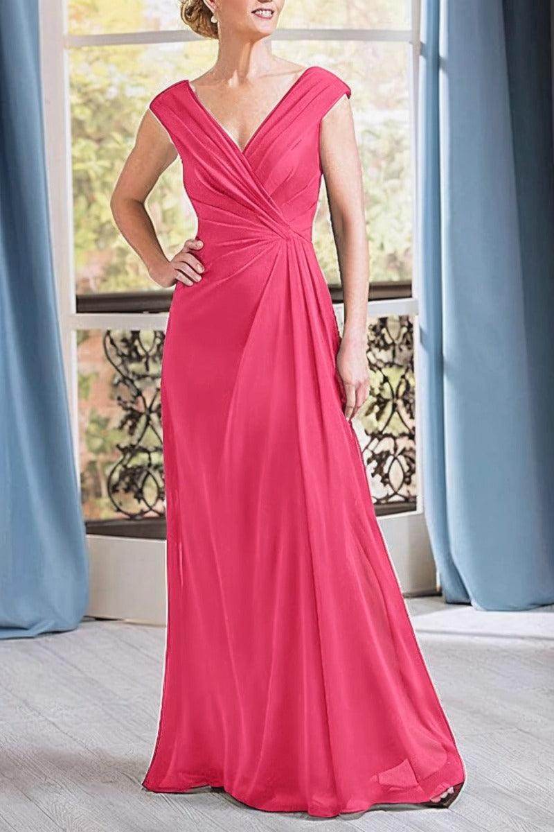 Elegant A Line Floor Length Chiffon Mother Dress Mother of the Bride Dress