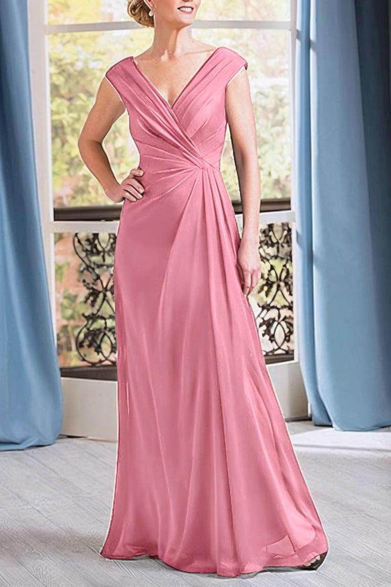 Elegant A Line Floor Length Chiffon Mother Dress Mother of the Bride Dress