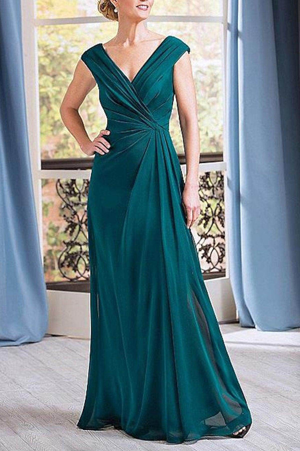 Elegant A Line Floor Length Chiffon Mother Dress Mother of the Bride Dress