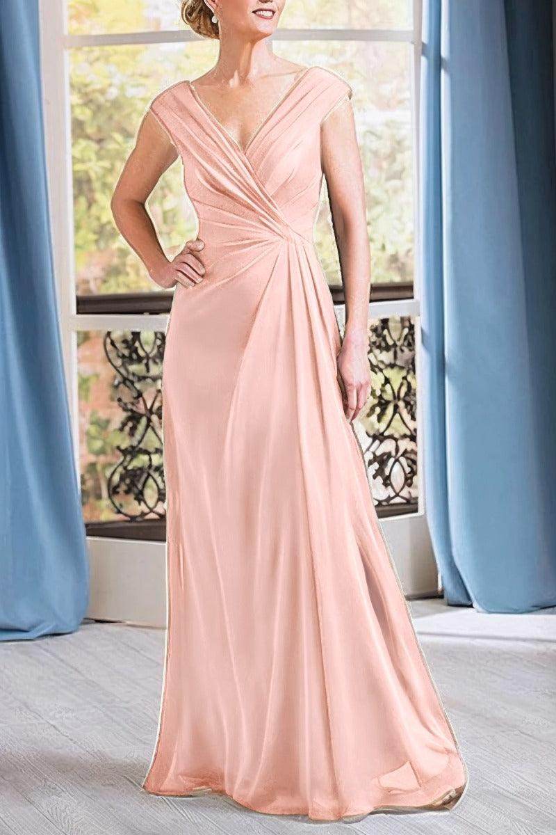 Elegant A Line Floor Length Chiffon Mother Dress Mother of the Bride Dress