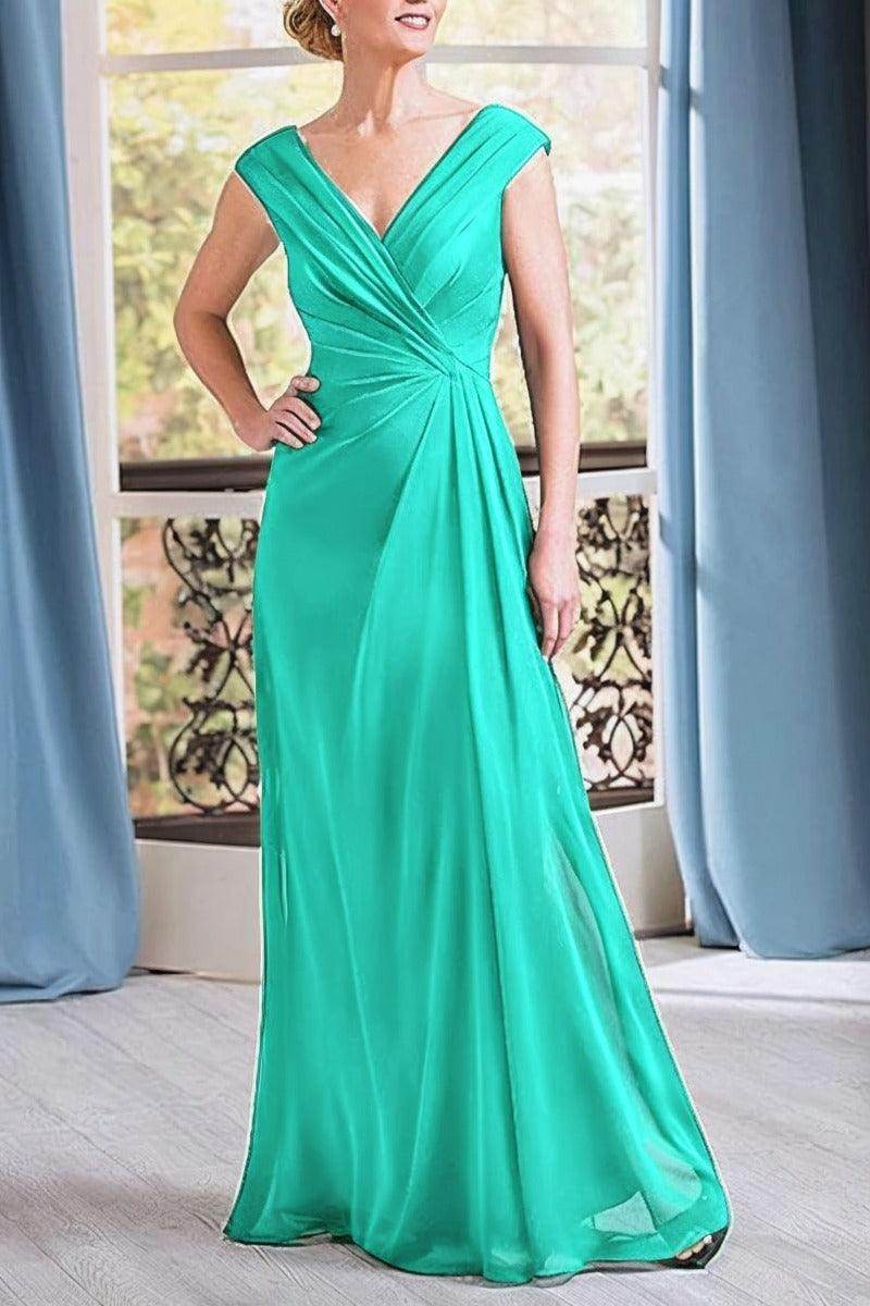 Elegant A Line Floor Length Chiffon Mother Dress Mother of the Bride Dress