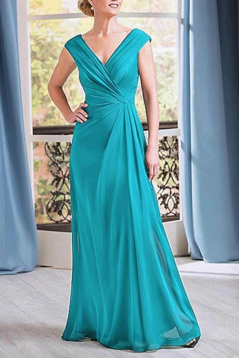 Elegant A Line Floor Length Chiffon Mother Dress Mother of the Bride Dress