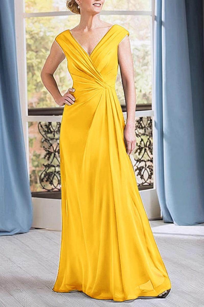 Elegant A Line Floor Length Chiffon Mother Dress Mother of the Bride Dress