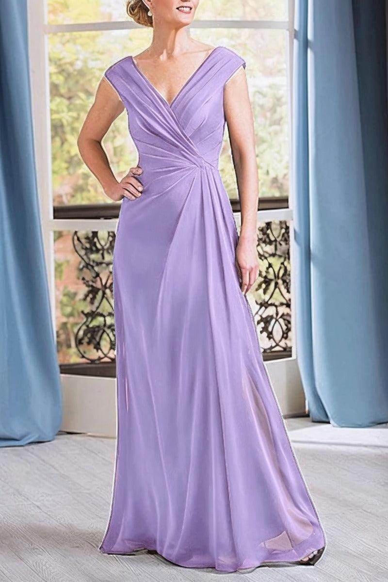 Elegant A Line Floor Length Chiffon Mother Dress Mother of the Bride Dress