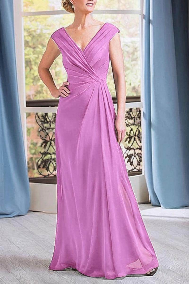 Elegant A Line Floor Length Chiffon Mother Dress Mother of the Bride Dress