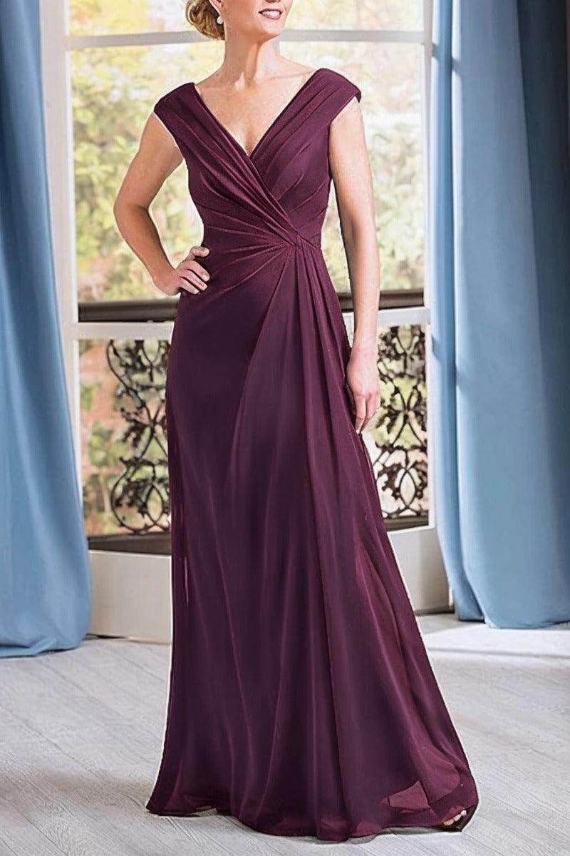 Elegant A Line Floor Length Chiffon Mother Dress Mother of the Bride Dress